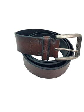 Fossil Genuine Leather Belt With Gunmetal Buckle Mens 40 Brown